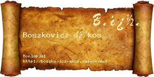 Boszkovicz Ákos névjegykártya